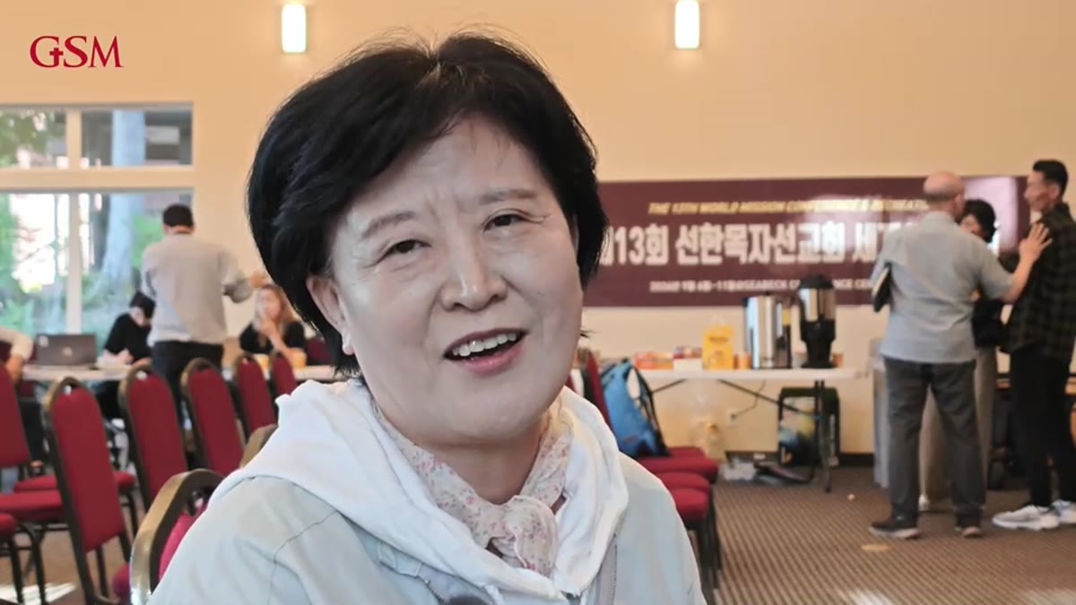 Missionary Minsook So sharing about ministry in the Philippines at a GSM gathering